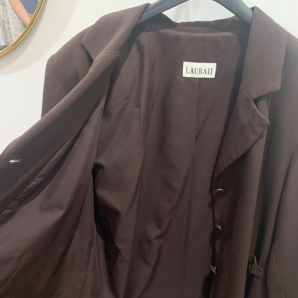 🕰️ STUNNING vintage 80s oversized brown blazer jacket - Picture 6 of 9